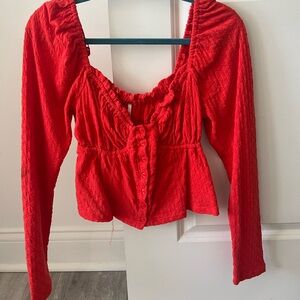 Free People Blouse, never worn. Size medium